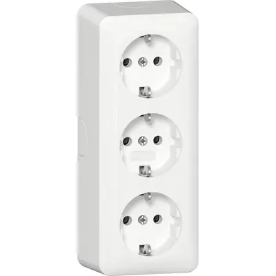 Gira 3-voudige wandcontactdoos randaarde opbouw wit (478913)