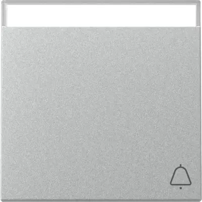 Gira schakelwip met symbool bel en tekstkader Systeem 55 aluminium mat (367326)