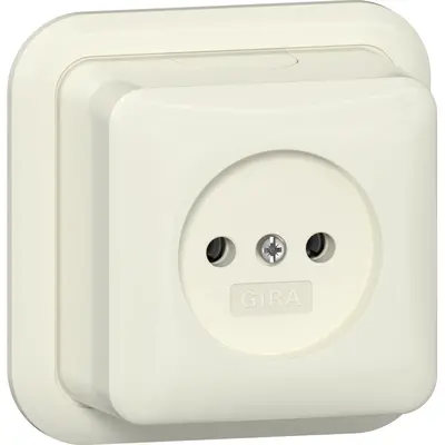 Gira wandcontactdoos zonder randaarde opbouw creme (447010)