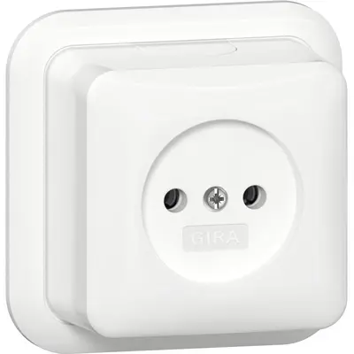 Gira wandcontactdoos zonder randaarde opbouw wit (447011)