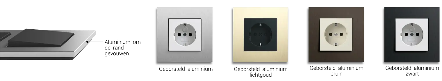 Gira Esprit geborsteld aluminium kleuren