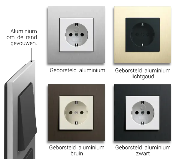 Gira Esprit geborsteld aluminium kleuren