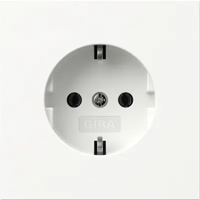 Gira wandcontactdoos randaarde met klauwbevestiging F100 wit glans (418870)