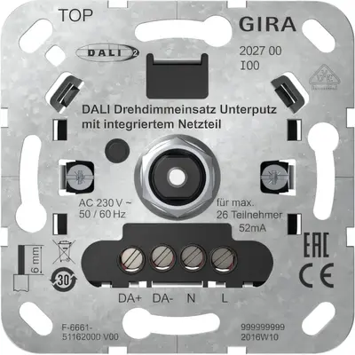 Gira DALI potentiometer met geïntegreerde netvoeding (202700)