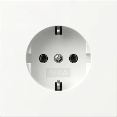Gira wandcontactdoos randaarde F100 wit glans (446670)