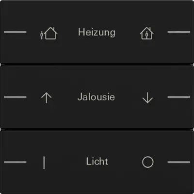 Gira wippenset 3-voudig individueel Tastsensor 4.55 zwart mat (5763005)
