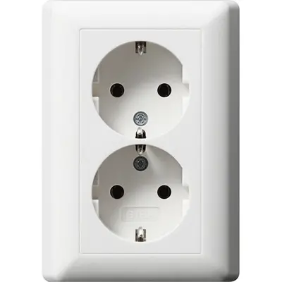 Gira wandcontactdoos 2-voudig randaarde voor enkele inbouwdoos Standaard 55 wit glans (078803)