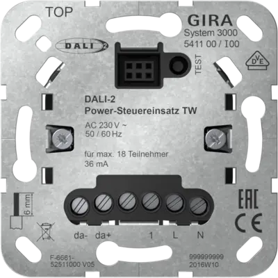 Gira Systeem 3000 DALI-2-dimmer met geïntegreerde voeding Tunable White (541100)