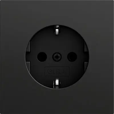Gira wandcontactdoos randaarde Systeem 70 zwart mat (418874)