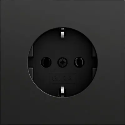 Gira wandcontactdoos randaarde Systeem 70 zwart mat (446674)