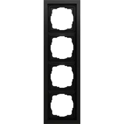 Gira afdekraam 4-voudig F200 vlak zwart mat (0214745)