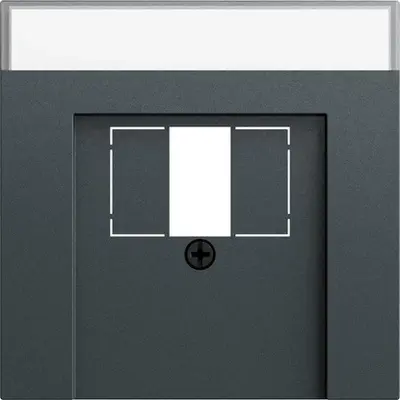 Gira centraalplaat USB met tekstkader Systeem 70 antraciet mat (087673)