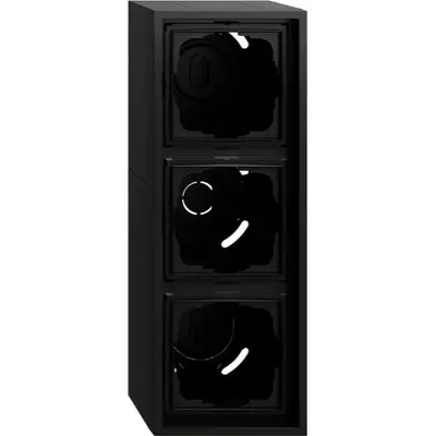 Gira opbouwbak 3-voudig F300 zwart mat (106384)