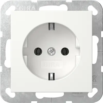 Gira wandcontactdoos randaarde schroefklemmen Systeem 55 wit mat (418027)