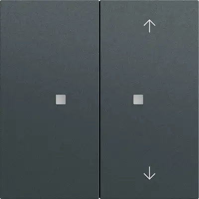 Gira drukcontact met onbedrukte wip en wip met pijlsymbolen voor Gira One en KNX Systeem 70 antraciet mat (517573)