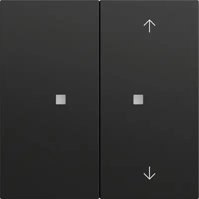 Gira drukcontact met onbedrukte wip en wip met pijlsymbolen voor Gira One en KNX Systeem 70 zwart mat (517574)