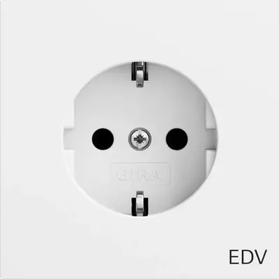 Gira wandcontactdoos randaarde EDV Systeem 70 wit mat (445872)