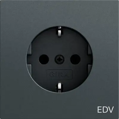 Gira wandcontactdoos randaarde EDV Systeem 70 antraciet mat (445873)