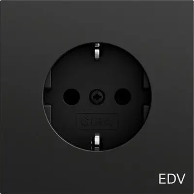Gira wandcontactdoos randaarde EDV Systeem 70 zwart mat (445874)