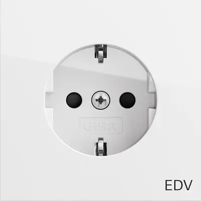 Gira wandcontactdoos randaarde verhoogde aanraakbeveiliging EDV Systeem 70 wit glans (446170)