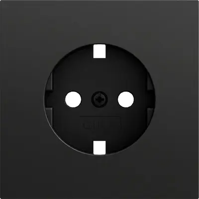 Gira centraalplaat voor wandcontactdoos met randaarde Systeem 70 zwart mat (492074)