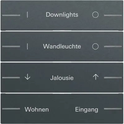 Gira wippenset 4-voudig individueel voor tastsensor 4.70 antraciet mat (576473)