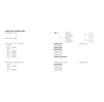 Borrelia IgM en IgG Blot bevestigingstest