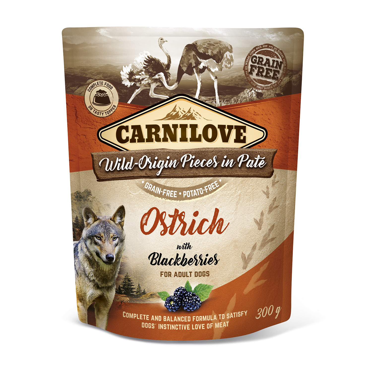 Carnilove Paté Ostrich with Blackberries 300g