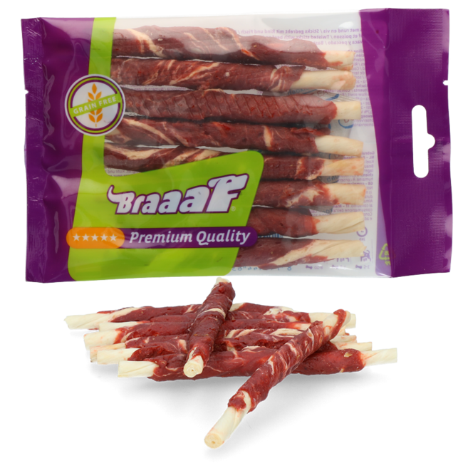 Braaaf Roll sticks 12 cm beef and fish