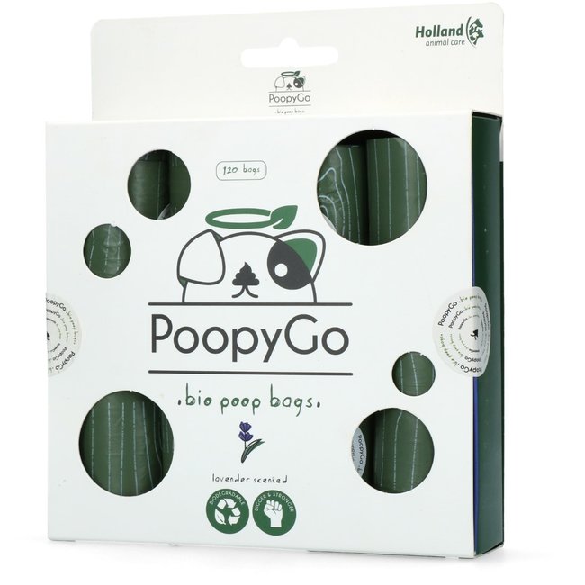 PoopyGo Eco Friendly Poepzakjes 120 st. (8x15 zakjes) Lavendelgeur
