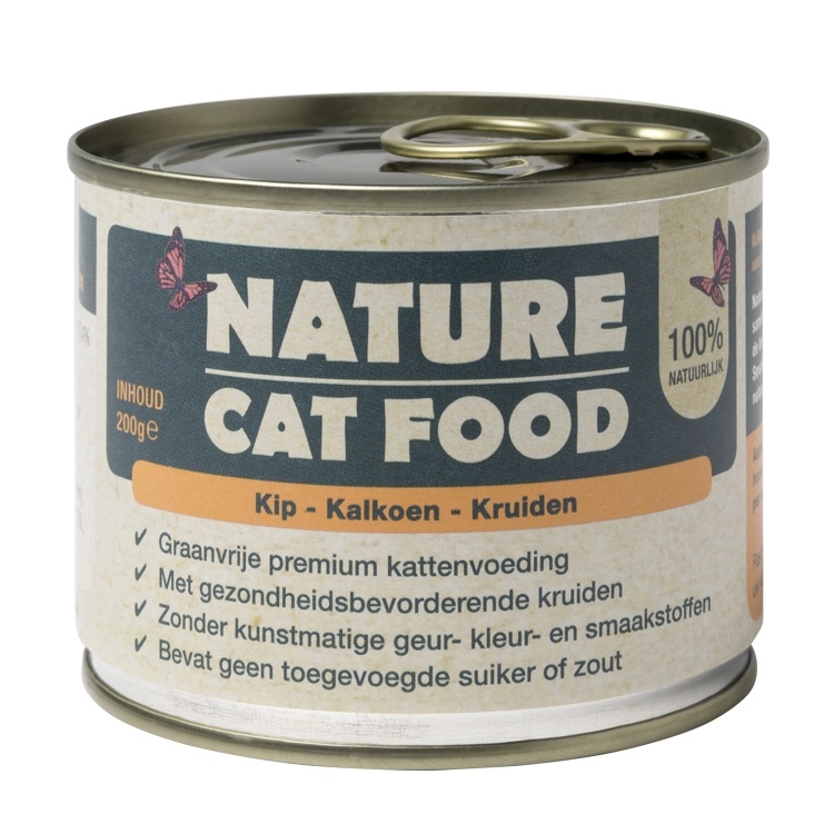 Nature Cat Food Natvoer Kip, Kalkoen & Kruiden