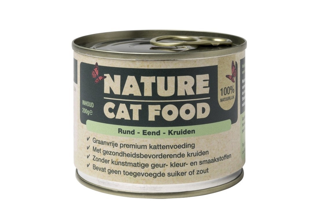 Nature Cat Food Natvoer Rund, Eend & Kruiden