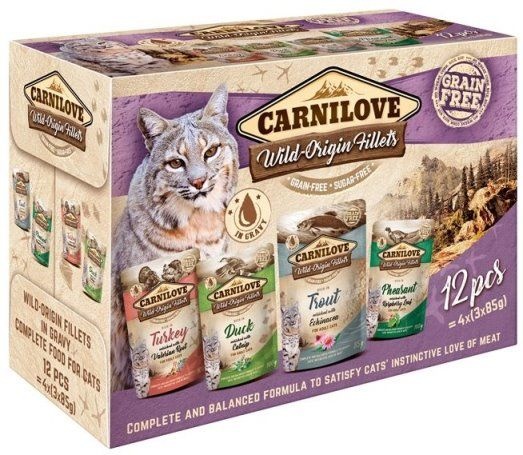Carnilove pouch voor de kat Multipack 12 keer 85 gr