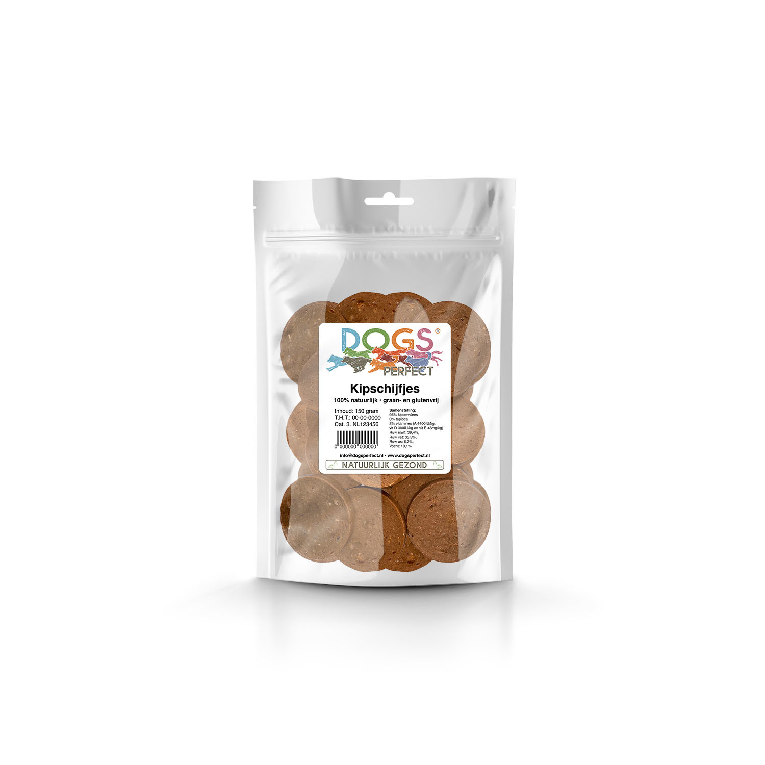 Dogs Perfect Gedroogde Vleesschijfjes Kip 150gr