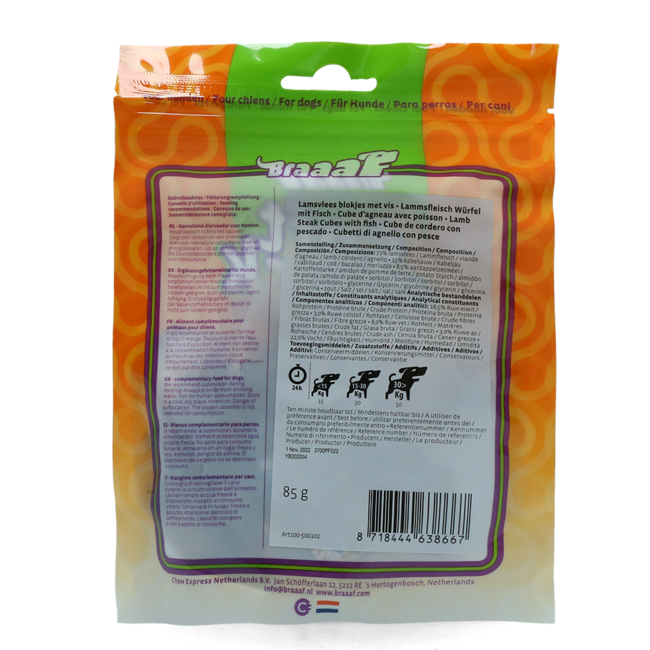 Braaaf Lamb Steak Cubes - Lam en vis