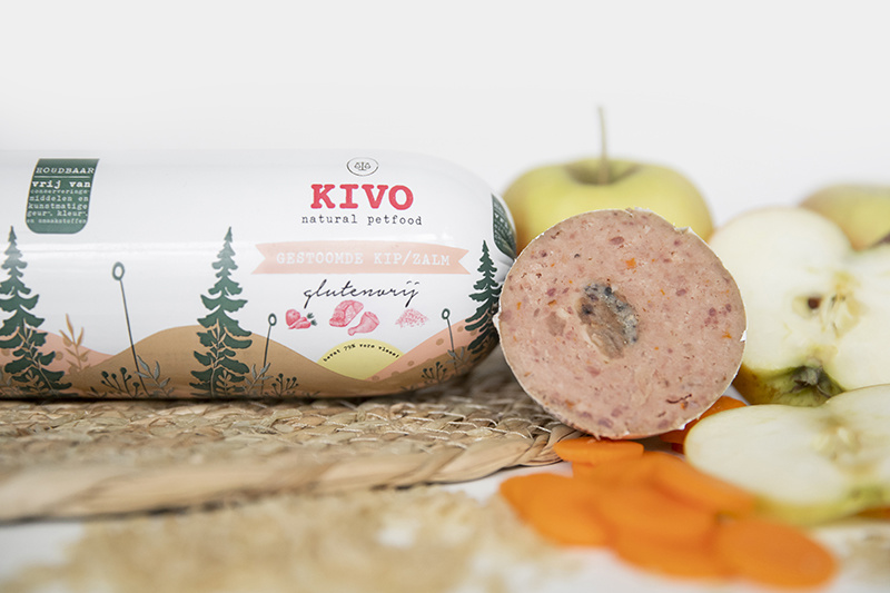 Kivo Gestoomde kip & zalm 600gr