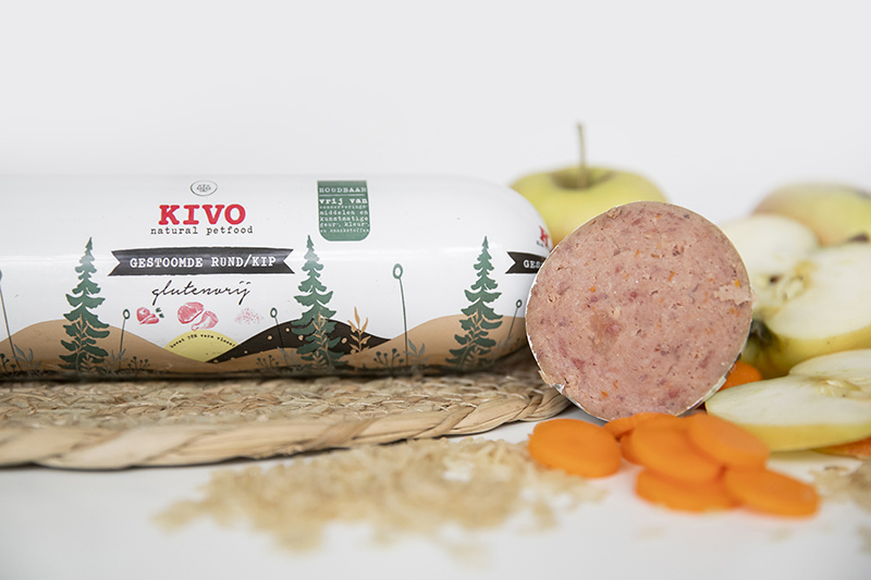 Kivo Gestoomde kip & rund 600gr