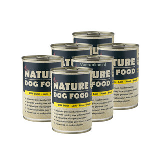 Nature Dog Food Nature Dog Food Natvoer - Wild Zwijn, Lam, Rund & bramen  - 6 x 400g