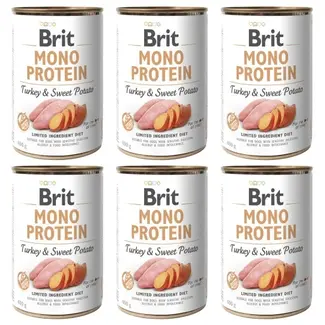 Brit Brit Mono Protein Turkey & Sweet Potato 6 x 400 gram