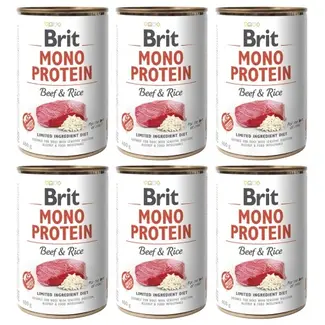 Brit Brit Mono Protein Beef & Rice 6 x 400 gram