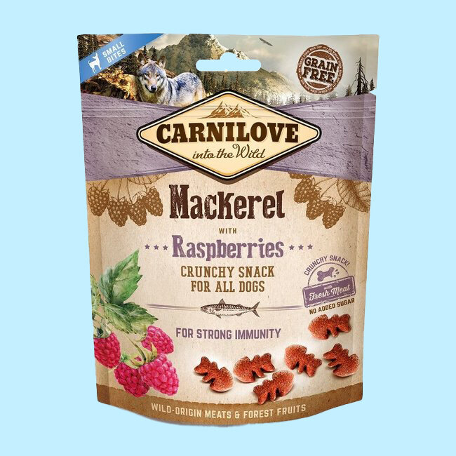 Carnilove Crunchy Snack Mackerel with Raspberries 200gr
