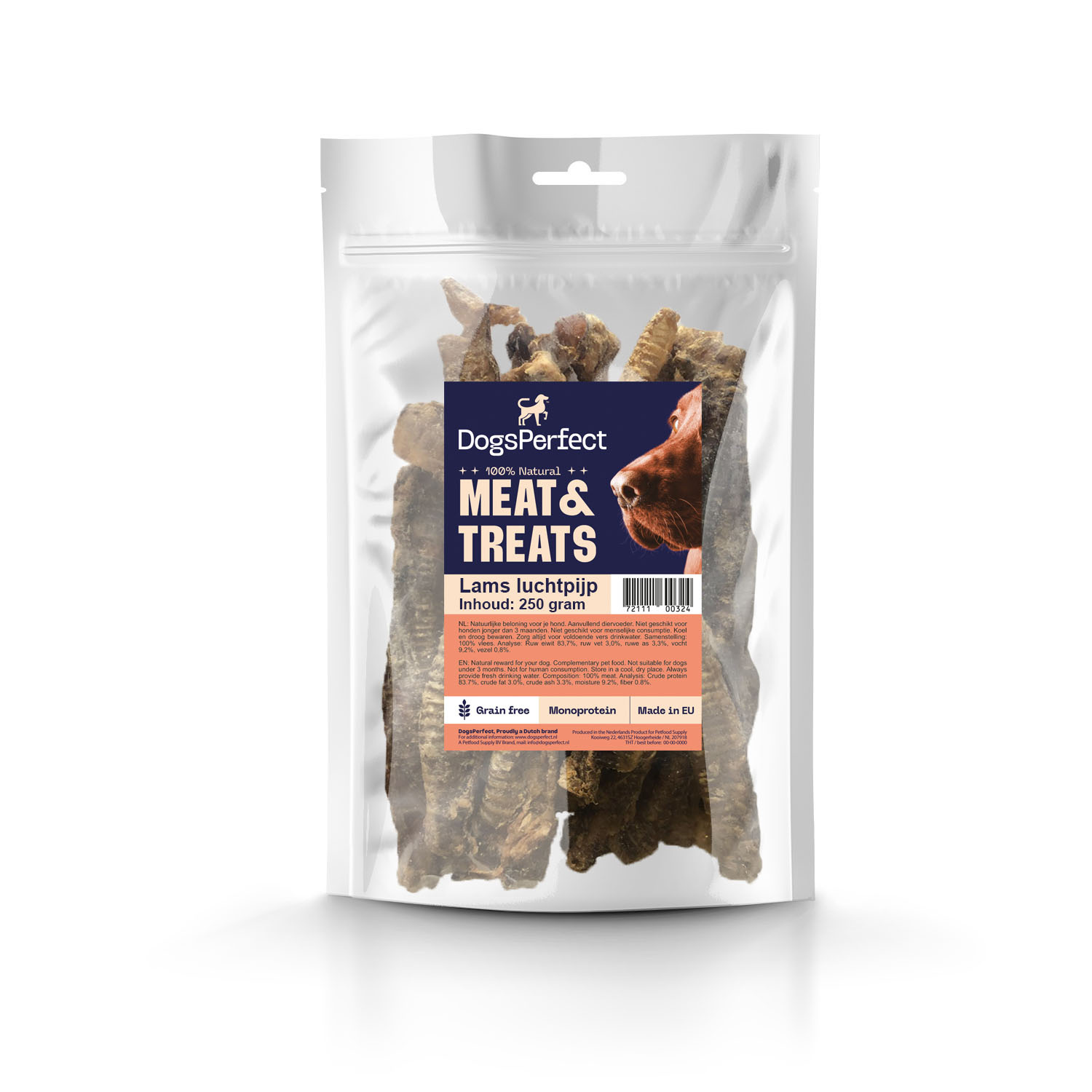 DogsPerfect Lamsluchtpijp 250gr