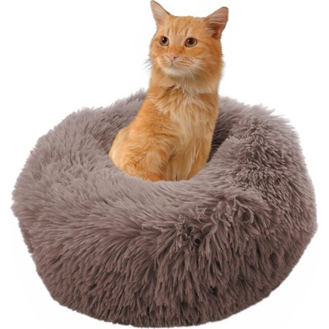 Donut hondenmand beige – ronde pluche hondenmand