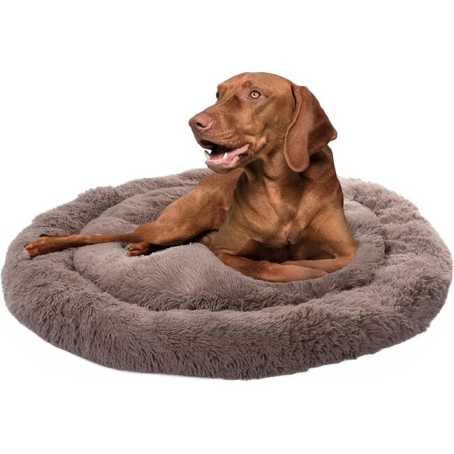 Donut hondenmand beige – ronde pluche hondenmand