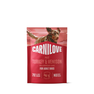 Carnilove Carnilove Dog Pouch Paté Turkey & Venison with Strawberry Leaves 300 g