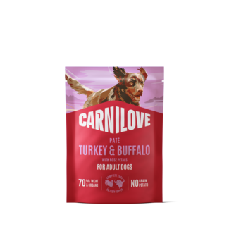 Carnilove Carnilove Dog Pouch Paté Turkey & Buffalo with Rose Petals 300 g