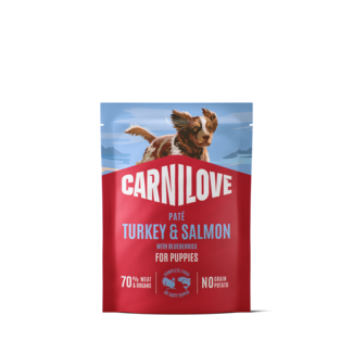 Carnilove Carnilove Dog Pouch Paté Turkey & Salmon with Blueberries Puppy 300 g