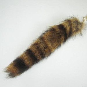 Felltrade Echte Vossenstaart Sleutelhanger – Bruinzwart, 25 Cm Of 45 Cm, Pluizig, Met Karabijnhaak