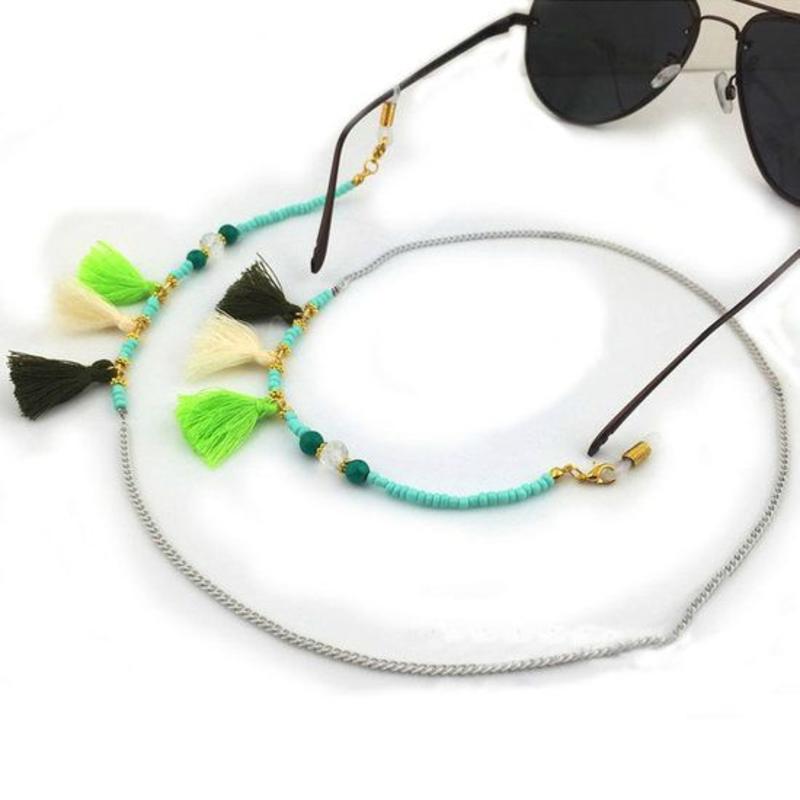 Janshop Brillenkoord hip Ibiza kraaltjes tassel groen