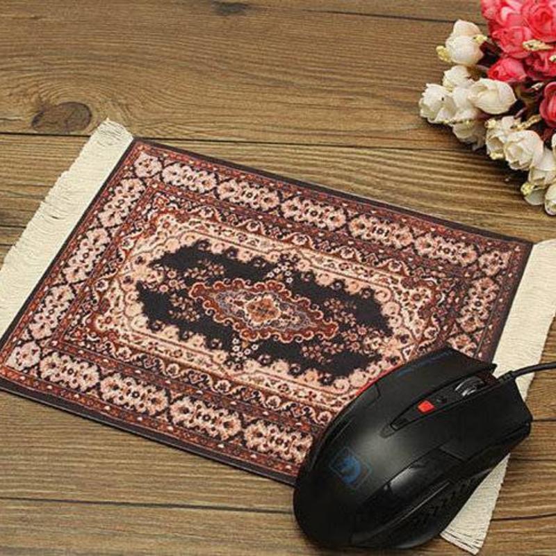 Janshop Rood 280x180mm Vintage Muismat Perzisch Tapijt Met Kwastjes